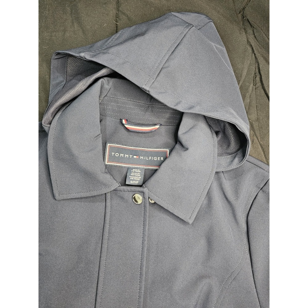 Tommy Hilfiger Women's Navy Blue Hooded Trench Coat Jacket S Small Removable... - Picture 8 of 11
